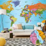 Fototapeta samoprzylepna - Mapa świata: Kolorowa geografia II w sklepie internetowym Radimar