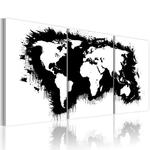Obraz - Mapa świata w czerni i bieli OBRAZ NA PŁÓTNIE WŁOSKIM w sklepie internetowym Radimar