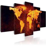 Obraz - Mapa świata - Gorąca lawa OBRAZ NA PŁÓTNIE WŁOSKIM w sklepie internetowym Radimar
