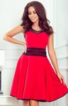 Rozkloszowana czerwona sukienka 261-1 RICA w sklepie internetowym Intimiti.pl