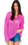*Ażurkowy sweter neonowy różowy S59 w sklepie internetowym Intimiti.pl