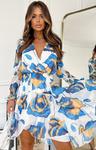 *Bicotone 287-08 szyfonowa sukienka w niebieskie kwiaty w sklepie internetowym Intimiti.pl