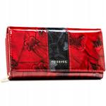 PETERSON portfel damski skórzany elegancki lakierowany z motylami P206 czerwony w sklepie internetowym Kristorebki.pl