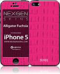 Nexgen Skins - Zestaw skórek na obudowę z efektem 3D iPhone SE (2016) / iPhone 5s / iPhone 5 (Alligator Fuchsia 3D) w sklepie internetowym iShock.pl
