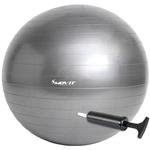 SREBRNA PIŁKA FITNESS REHABILITACYJNA 75 CM POMPKA - 75 cm / Srebrny w sklepie internetowym MakStor.pl