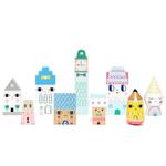 Petit Monkey - Suzy's City klocki domki drewniane 9 szt. w sklepie internetowym fifishop