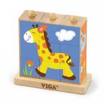 Drewniana Klocki układanka logiczna Puzzle Viga Toys Zoo 9 elementów w sklepie internetowym fifishop