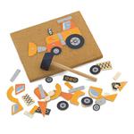 Drewniana Przybijanka Pojazdy budowlane 45 elementów Viga Toys w sklepie internetowym fifishop