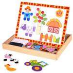 TOOKY TOY Drewniana Tablica Dwustronna Puzzle Układanka Magnetyczna Farma w sklepie internetowym fifishop