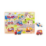 TOOKY TOY Drewniane Puzzle Transport Pojazdy z Pinezkami Do Dopasowania w sklepie internetowym fifishop