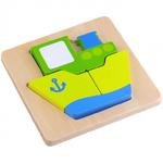 TOOKY TOY Puzzle Układanka Grube Klocki Statek 6 el. w sklepie internetowym fifishop