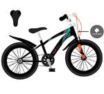 Rowerek dla chłopca 20 cali Tiger Bike z amortyzatorem czarno - turkusowo - szaro - pomarańczowy w sklepie internetowym fifishop
