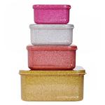 A Little Lovely Company - 4 Lśniące Lunchboxy śniadaniówki GOLD BLUSH w sklepie internetowym fifishop