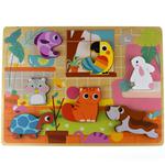 Tooky Toy Drewniane Puzzle Zwierzątka Dom Dopasuj Kształty w sklepie internetowym fifishop