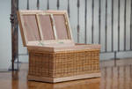 Naturalna skrzynia - kufer Idylla z drewna oraz wikliny w sklepie internetowym Akspol