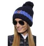 Czapka z pomponem SPOOKS STRIPE - navy/ocean w sklepie internetowym Konik.com.pl