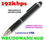 Dyktafon - Podsłuch Nagrywający Dźwięk, Ukryty w Długopisie (poj. 8GB/200h.) + Słuchawki i Akcesoria w sklepie internetowym 24a-z.pl