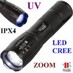 Metalowa Latarka Taktyczna LED CREE Bailong + Ultrafiolet (UV) + ZOOM + Akcesoria - Zasięg do 500m!! w sklepie internetowym 24a-z.pl