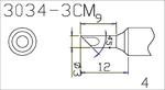 Grot Q305-3CM ścięty minifala 3mm z czujnikiem temperatury do QUICK303D w sklepie internetowym diolut.pl