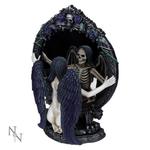 Refleksja nad Losem - gotyckie lustro z ozdobną ramą i figurką w sklepie internetowym LunaMarket.pl
