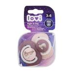 LOVI Night & Day Dynamic Soother Girl 3-6m smoczek 2 szt dla dzieci w sklepie internetowym e-Glamour.pl