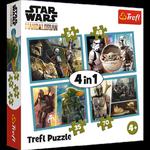 MANDALORIAN I JEGO ŚWIAT STAR WARS PUZZLE 4w1 TREFL 34377 w sklepie internetowym Imperiumzabawek.pl