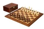 Zestaw szachowy turniejowy Nr 4 - szachownica 40 mm + figury Sunrise Staunton 78 mm w drewnianym kuferku w sklepie internetowym Imperiumzabawek.pl