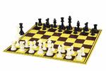 Szkolny zestaw szachowy 2 (figury plastikowe + szachownica tekturowa składana) w sklepie internetowym Imperiumzabawek.pl