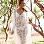 Długa koronkowa sukienka plażowa . Kolor biały P144 w sklepie internetowym Royalline.pl