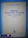 HISTORIA LITERATURY POLSKIEJ OKRESU ROMANTYZMU DLA w sklepie internetowym Wieszcz.pl