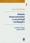 Badania eksperymentalne w psychologii i pedagogice w sklepie internetowym Wieszcz.pl