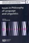 Issues in Philosophy of Language and Linguistics Łódzkie Studia z językoznawstwa Angielskiego i Ogólnego 2 w sklepie internetowym Wieszcz.pl