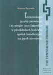 Terminologia języka prawnego i strategie translatorskie w przekładach kodeksu spółek handlowych na język niemiecki w sklepie internetowym Wieszcz.pl