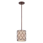 Mała lampa wisząca Brown Lattice – 1 źródło światła QZ-BROWN-LATTICE-P-S Elstead Lighting w sklepie internetowym Lampy Fabryka