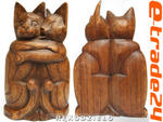 Figurka Koty Rodzina Rzeźba Drewniana KOT Rękodzieło w sklepie internetowym e-trade24.pl 