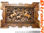 Rzeźba Płaskorzeźba Obraz KONIE Drewno 70x47cm w sklepie internetowym e-trade24.pl 