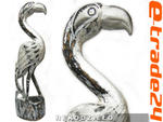 Rzeźba Figurka z Drewna PTAK Flaming 30cm Srebrny w sklepie internetowym e-trade24.pl 