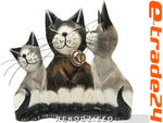 Figurki KOTY Rzeźba z Drewna kpl 3szt Rodzina Kot w sklepie internetowym e-trade24.pl 