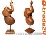 Rzeźba Figurka SŁOŃ Drewno Suar Rękodzieło 34cm w sklepie internetowym e-trade24.pl 