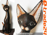 Figurka Koty Rzeźba Drewniana KOT 80cm Rękodzieło w sklepie internetowym e-trade24.pl 