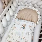 Becik niemowlęcy z falbanką Senne Misie - Bawełna Premium w sklepie internetowym Bubaland