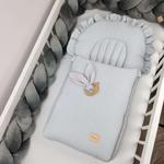 Becik, Rożek niemowlęcy - Muślin Jasny Szary 35x75 cm w sklepie internetowym Bubaland