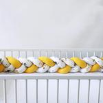 Warkocz do łóżeczka – ochraniacz warkocz pleciony żółty-leśne zwierzaki w sklepie internetowym Bubaland