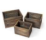 Skrzynki drewniane zestaw 3 sztuk organizer pudełka kolor brązowy w sklepie internetowym TwojPasaz.pl