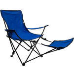Składane krzesło turystyczne - Campingowe niebieskie z podnóżkiem, 2 sztuki w sklepie internetowym TwojPasaz.pl