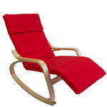 Fotel bujany z podnóżkiem w kolorze czerwonym w sklepie internetowym TwojPasaz.pl