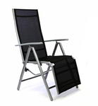 Zestaw 2 krzeseł ogrodowych z wysokim oparciem i podnóżkiem czarne w sklepie internetowym TwojPasaz.pl