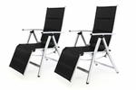 Zestaw 2 leżaków krzeseł ogrodowych z podnóżkiem czarne 108 x 67 x 59 w sklepie internetowym TwojPasaz.pl