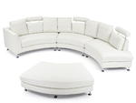 Sofa skórzana biała, półokrągła ROTUNDE w sklepie internetowym TwojPasaz.pl