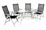 Zestaw mebli ogrodowych stół i 4 krzesła z regulowanym oparciem w sklepie internetowym TwojPasaz.pl